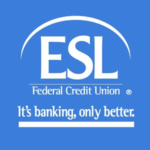 Esl federal credit union bank - We make it easy for you to bank with ESL. You can: Call our TTY Line at 585.336.1399. Connect with us using Live Chat Banking. We know you’re busy and we keep looking for new ways to simplify banking. That’s why ESL Federal Credit Union is conveniently located near you.